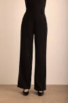Siyah Dokuma Palazzo Pantolon - 2