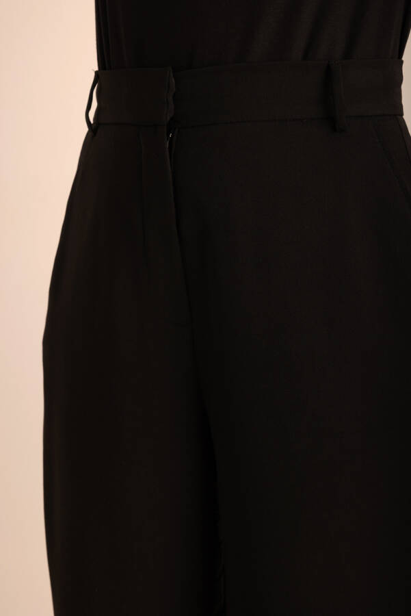 Siyah Dokuma Palazzo Pantolon - 3