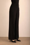 Siyah Dokuma Palazzo Pantolon - 4
