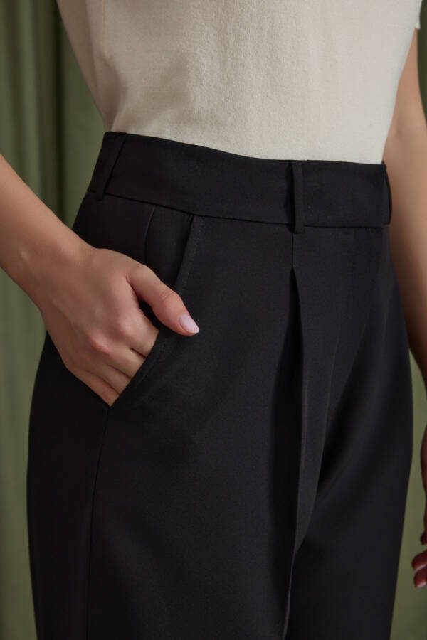 Siyah Dokuma Pantolon - 5