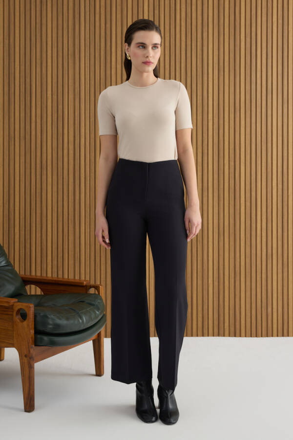 Siyah Dokuma Pantolon - 1