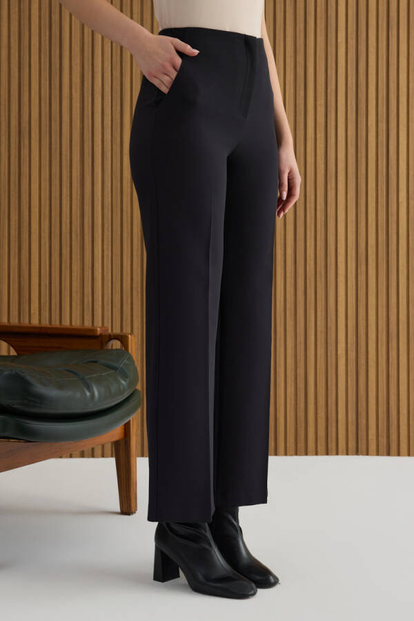 Siyah Dokuma Pantolon - 4