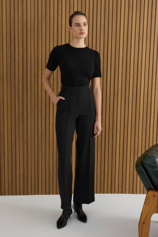 Siyah Dokuma Pantolon - 2