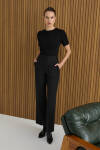 Siyah Dokuma Pantolon 