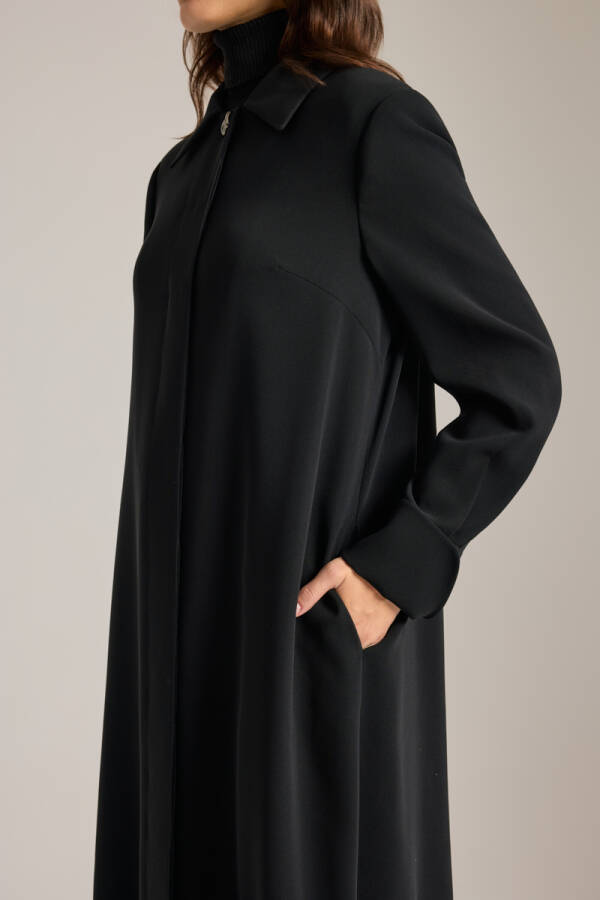 Siyah Dokuma Pardösü - 4