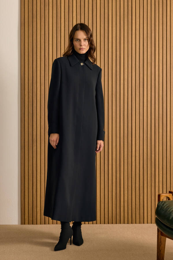 Siyah Dokuma Pardösü - Aker