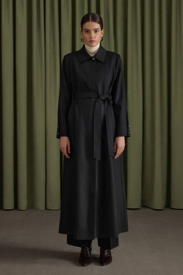 Siyah Dokuma Pardösü - 3