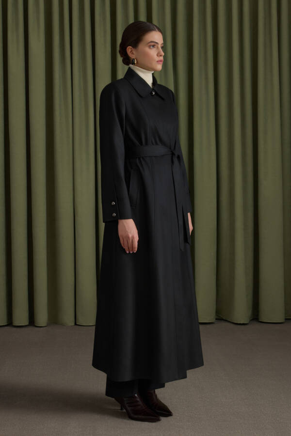 Siyah Dokuma Pardösü - 4