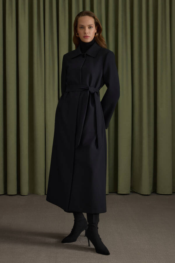 Siyah Dokuma Pardösü - Aker