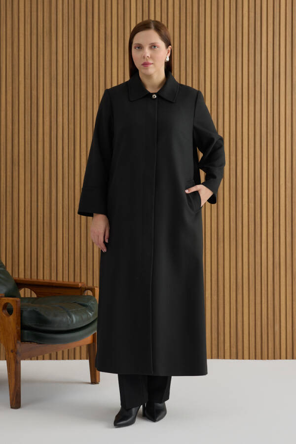 Siyah Dokuma Pardösü - Aker