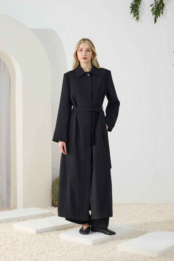 Siyah Dokuma Pardösü - Aker (1)