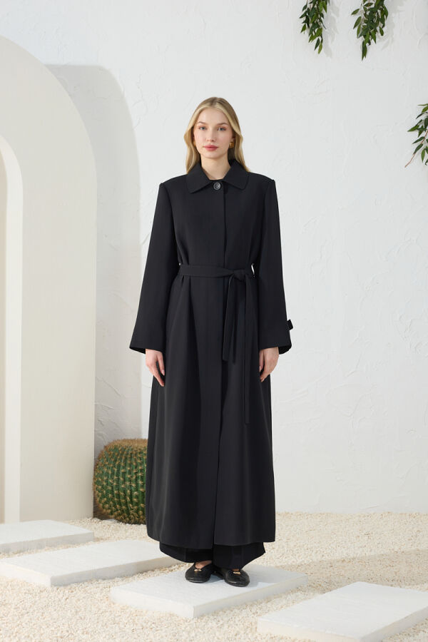 Siyah Dokuma Pardösü - 3