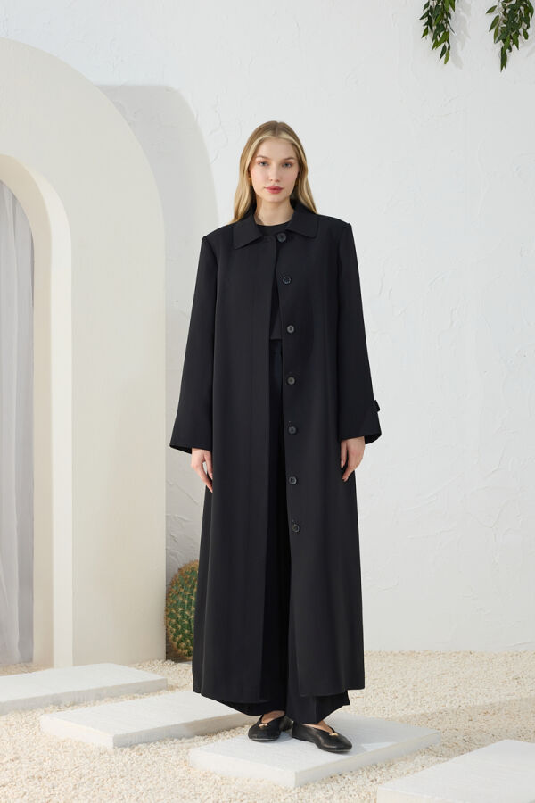 Siyah Dokuma Pardösü - 5