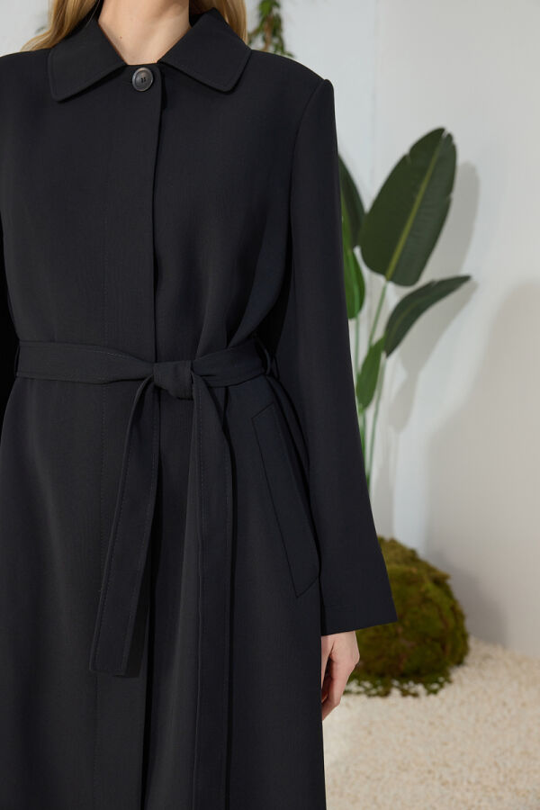 Siyah Dokuma Pardösü - 6