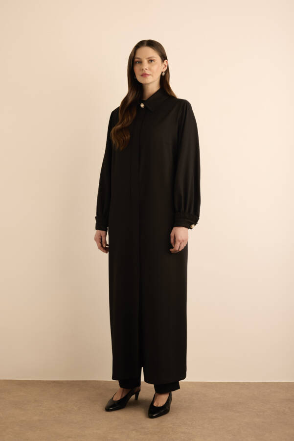 Siyah Dokuma Pardösü - 4