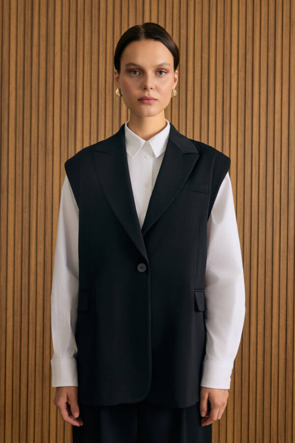 Siyah Dokuma Yelek - Aker (1)