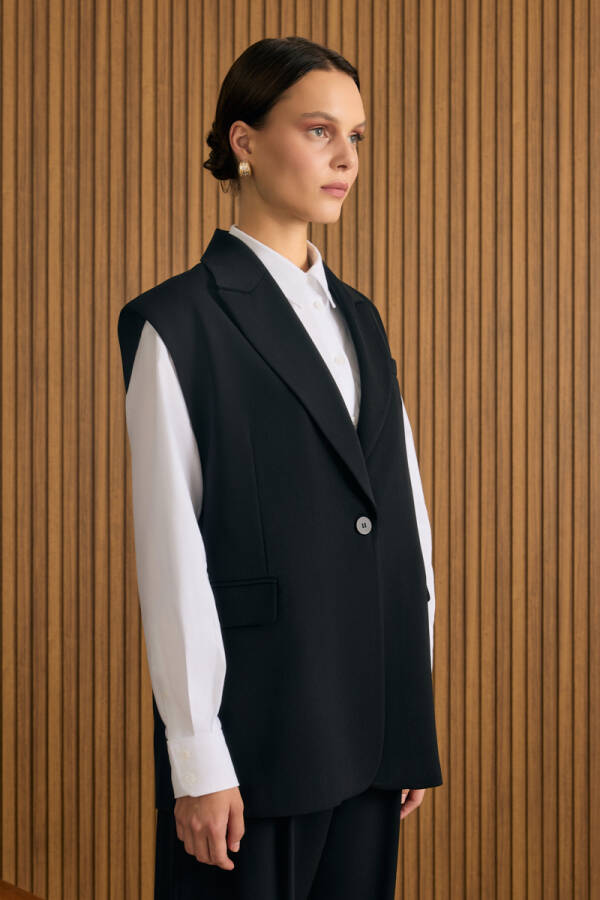 Siyah Dokuma Yelek - 3