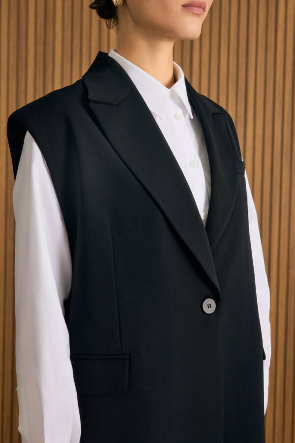 Siyah Dokuma Yelek - 5