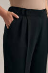 Siyah Dökümlü Bol Pantolon - 5