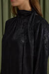 Siyah Dokusu Jakar Desenli Rayon Viscon Tunik - 3