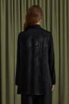 Siyah Dokusu Jakar Desenli Rayon Viscon Tunik - 5