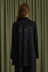 Siyah Dokusu Jakar Desenli Rayon Viscon Tunik - 5