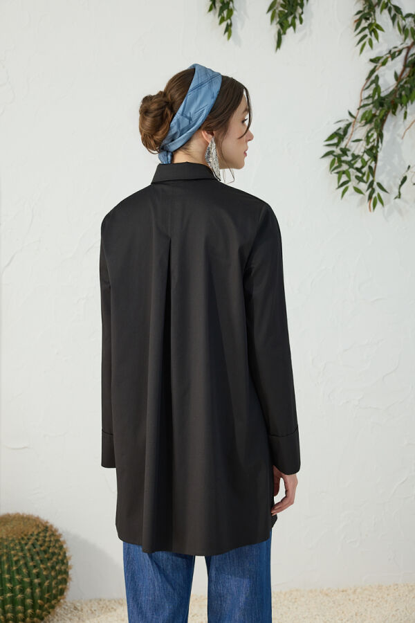 Siyah Duble Kol Gömlek - 7