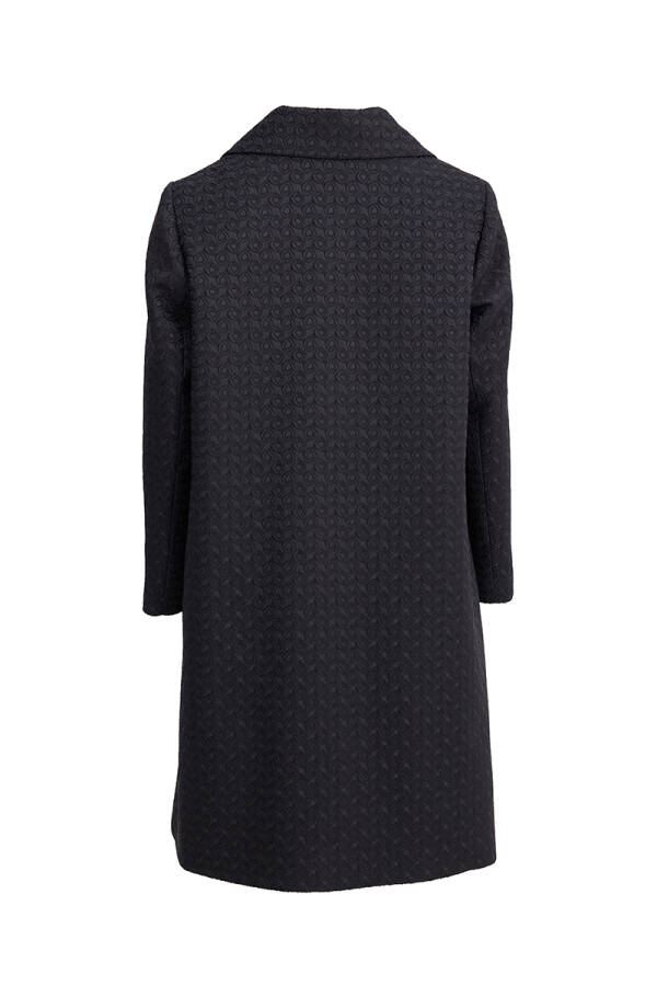 Siyah Düğme Detaylı Kendinden Dokulu Kumaş Kap - 2