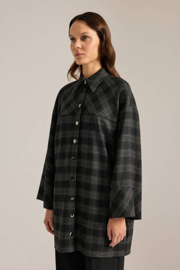 Siyah Ekose Viskon Tunik - 2