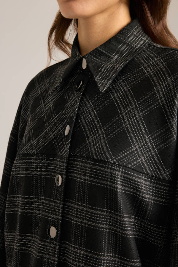 Siyah Ekose Viskon Tunik - 3