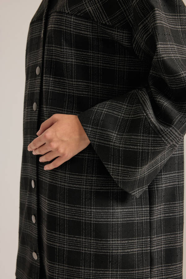 Siyah Ekose Viskon Tunik - 4