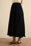 Siyah Etek Ucu Misinalı Pliseli Etek - 3