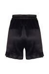 Siyah Fırfır Detaylı Viscon Şort - 3