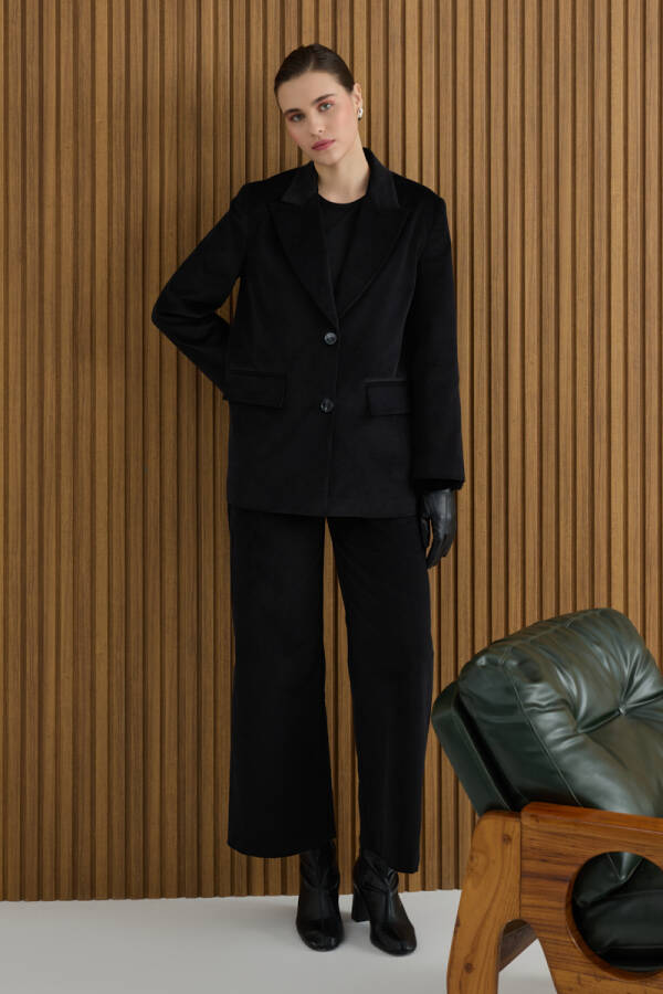 Siyah Fitilli Kadife Ceket - 4