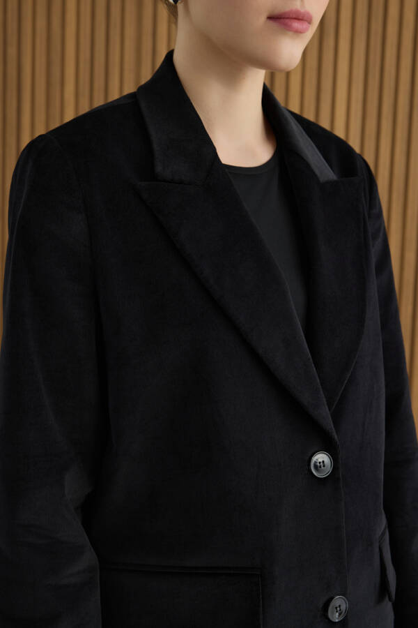 Siyah Fitilli Kadife Ceket - 6