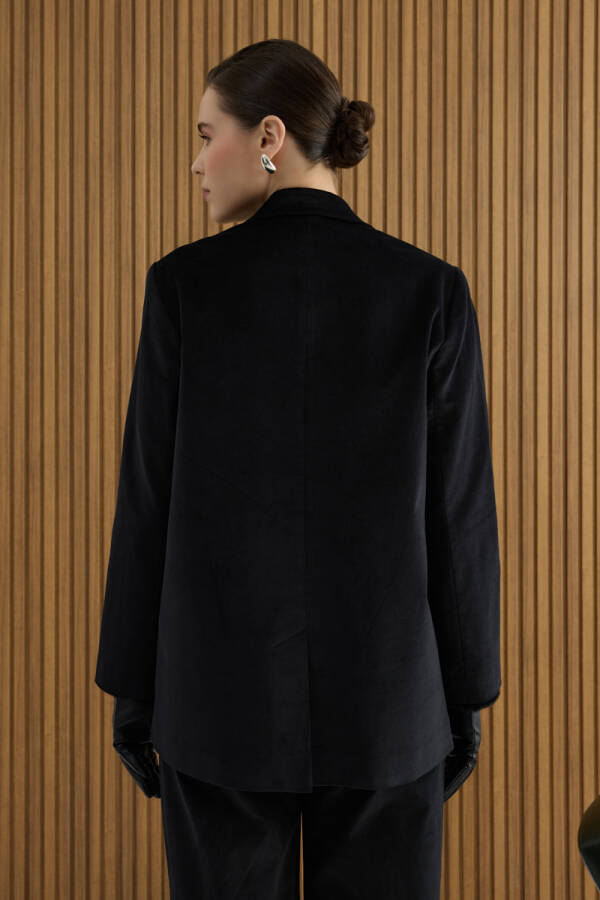 Siyah Fitilli Kadife Ceket - 7