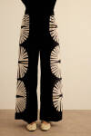 Siyah Geometrik Desenli Cotton Yaz Serinliği Pantolon - 3