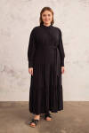 Siyah Gömlek Yaka Elbise - 1