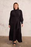 Siyah Gömlek Yaka Elbise - 4