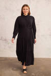 Siyah Gömlek Yaka Elbise - 5