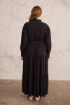 Siyah Gömlek Yaka Elbise - 6