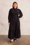 Siyah Gömlek Yaka Elbise - 3