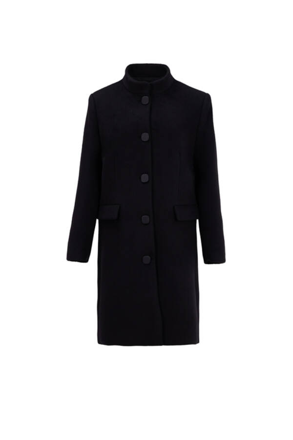 Siyah Hakim Yaka Kaşe Kaban - 1