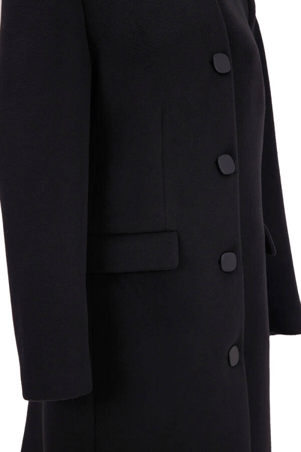 Siyah Hakim Yaka Kaşe Kaban - 2