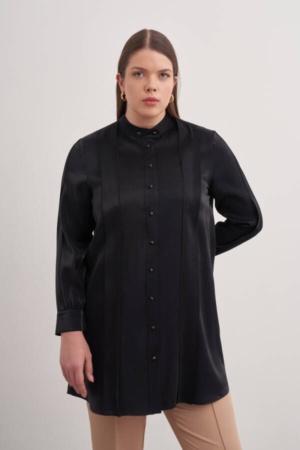 Siyah Hakim Yaka Tunik - Aker