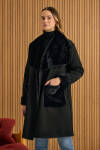 Siyah İçi Kapitone Kürk Mont - 3