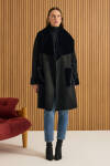 Siyah İçi Kapitone Kürk Mont - 2