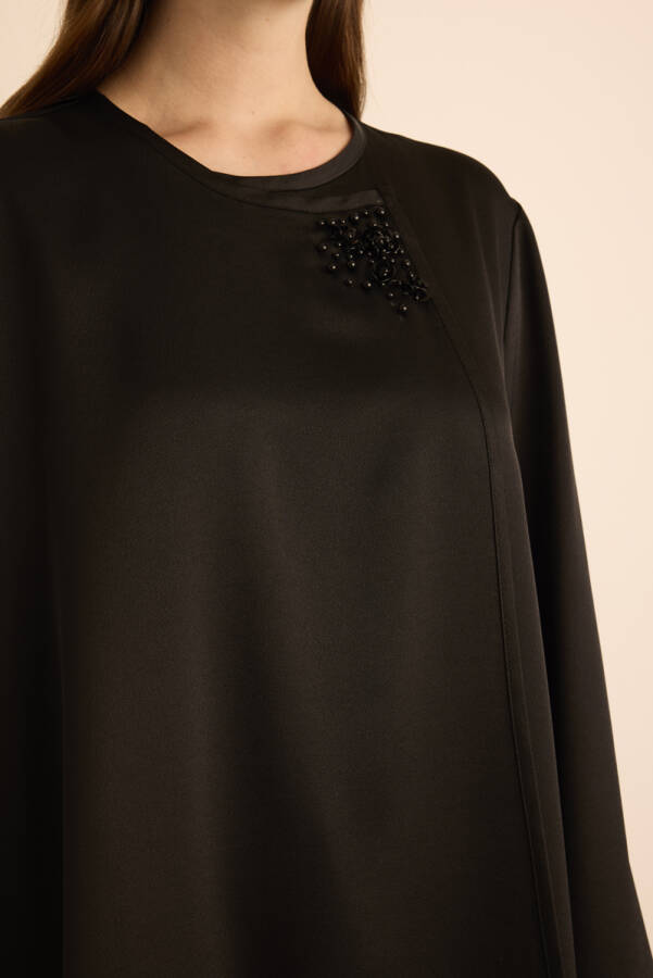 Siyah İnci İşlemeli Tunik - 4