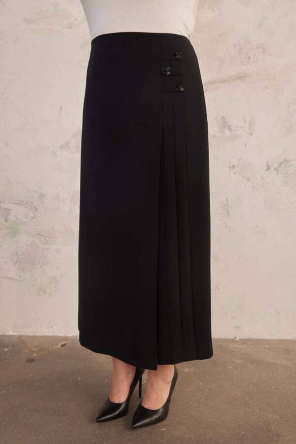 Siyah İşleme Detaylı Etek - 6