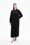 Siyah İşleme Detaylı Ferace - 1